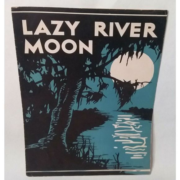 Vintage 1932 Lazy River Moon Harrison Taylor Piano Sheet Music Cover Art - Picture 2 of 9